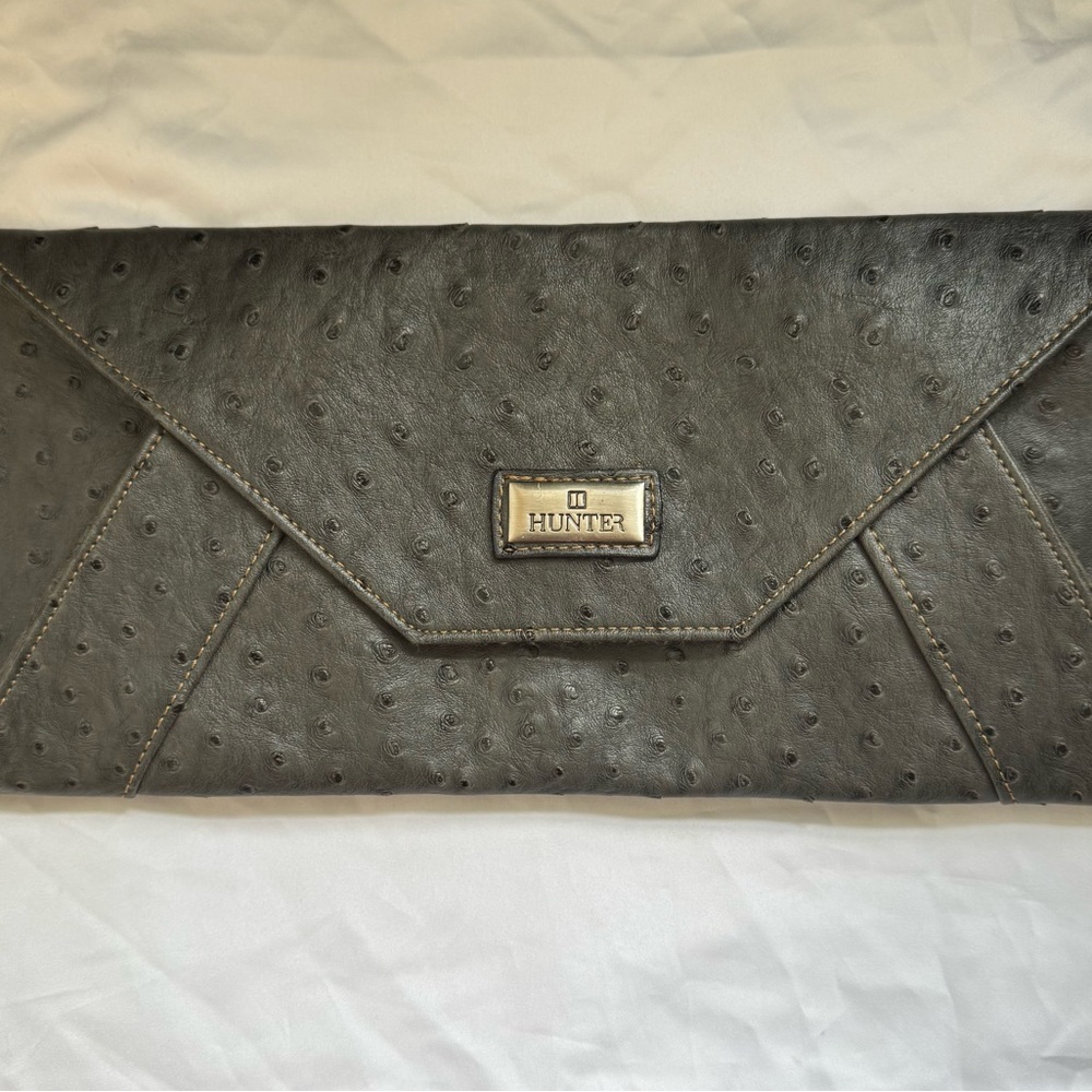 Hunter Textured Gray Clutch